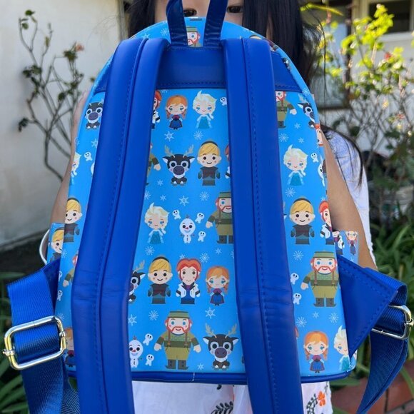 LOUNGEFLY DISNEY FROZEN ELZA CHIBI MINI BACKPACK BLUE main image 4